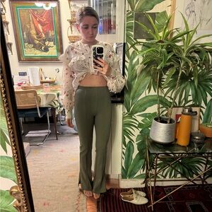 Abercrombie & Fitch Ponte Split-Hem Slim Flare Pants